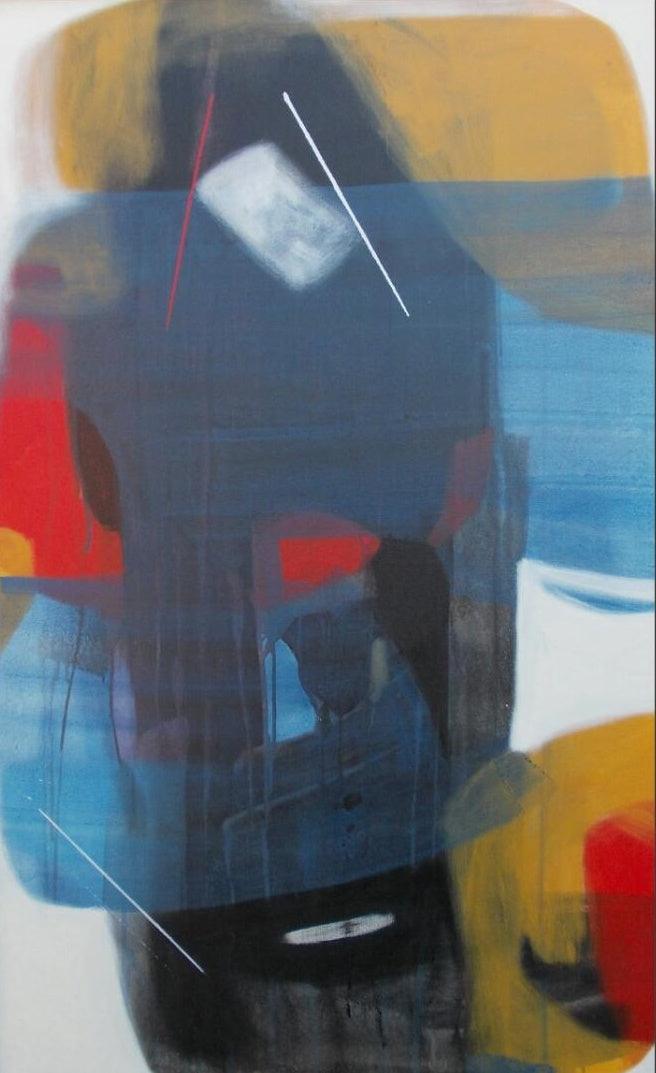 Abstract acrylic painting titled 'Untitled 7', 48x30 inches, by artist Yashwant Pawar on Canvas