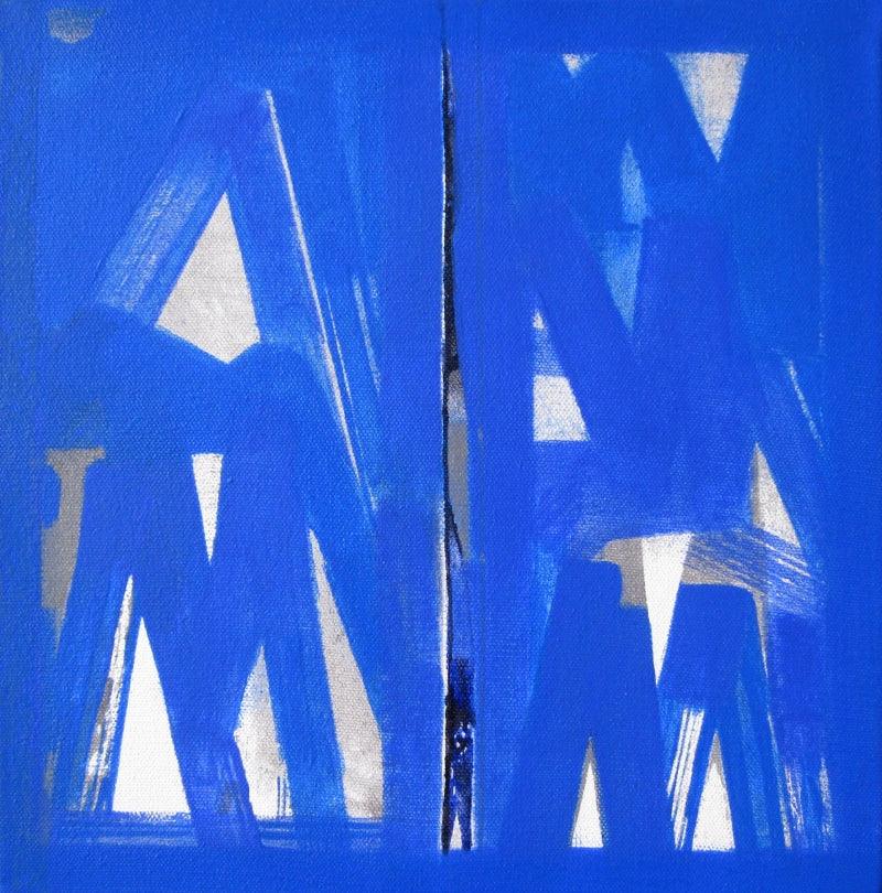 Abstract acrylic painting titled 'Untitled 7', 12x12 inches, by artist Ramesh Anand on Canvas