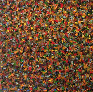 Abstract oil painting titled 'Untitled 7', 24x24 inches, by artist Vinit Kumar on Canvas