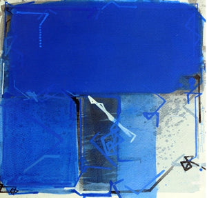 Abstract acrylic painting titled 'Untitled 7', 10x10 inches, by artist Santosh Rathod on Paper