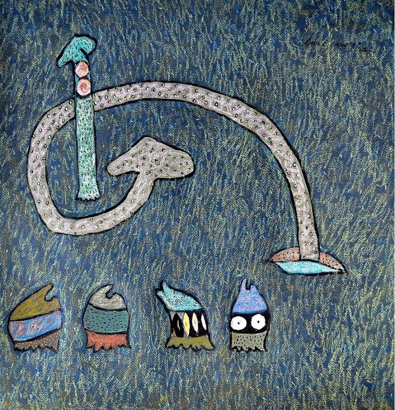 Erotic mixed media titled 'Untitled 7', 22x22 inches, by artist Sandeep Ghule on Paper