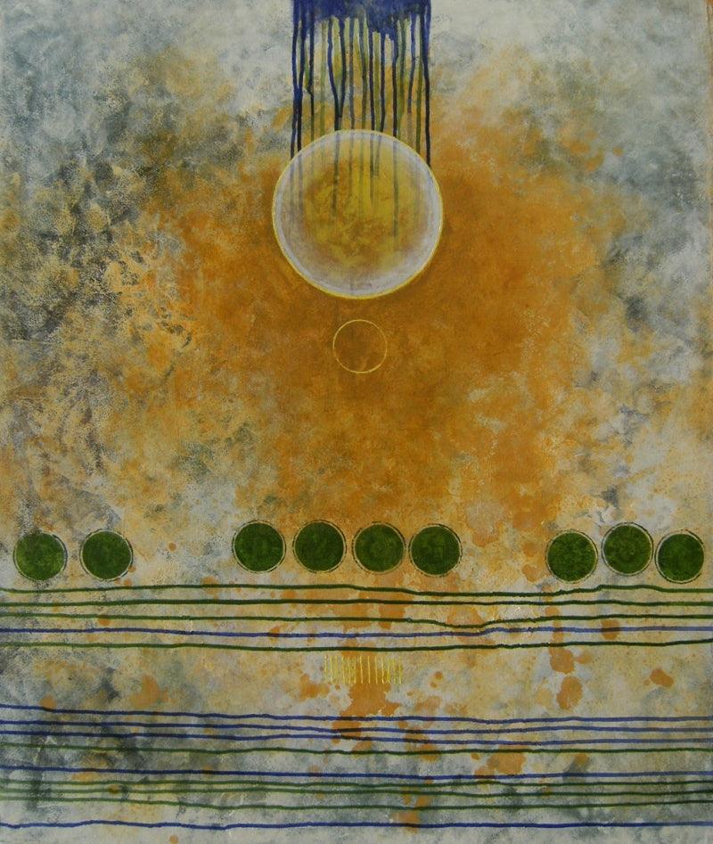 Abstract acrylic painting titled 'Untitled 7', 36x30 inches, by artist Anamika Kuchan on Canvas