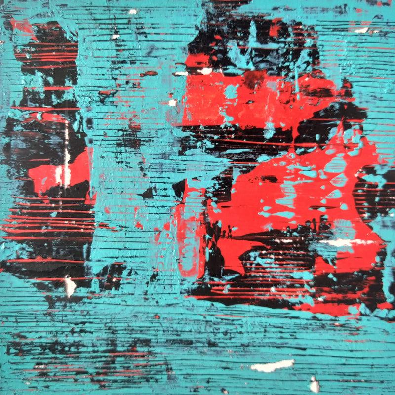 Abstract mixed media painting titled 'Untitled 7', 4x4 inches, by artist Priya Dhoot on Paper