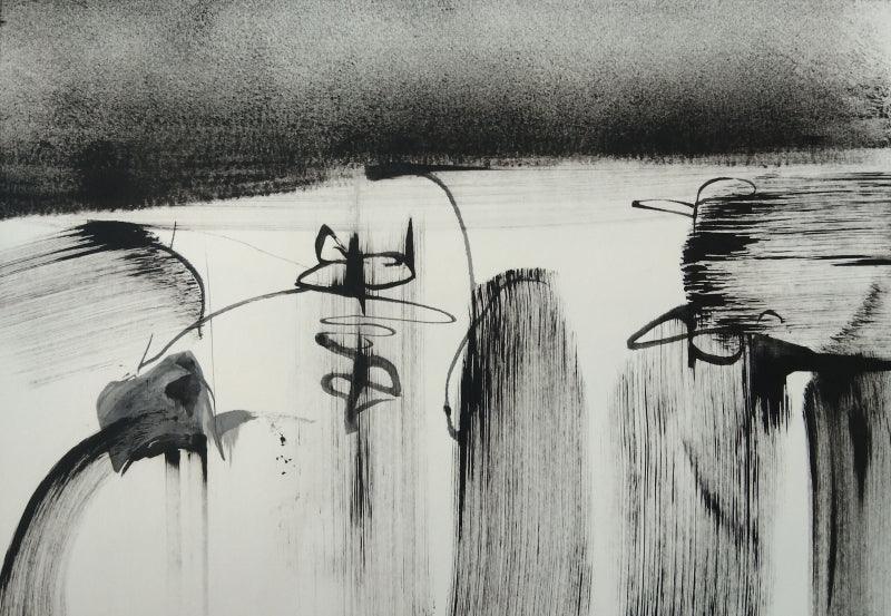 Abstract ink drawing titled 'Untitled 7', 9x12 inches, by artist Hemant Dhane on Paper