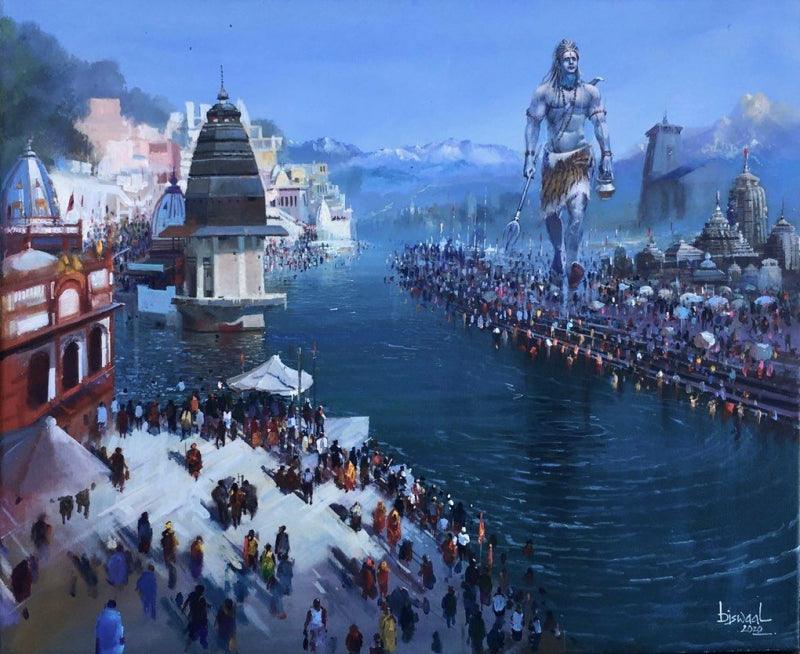 Religious acrylic painting titled 'Untitled 71', 30x36 inches, by artist Bijay Biswaal on Canvas