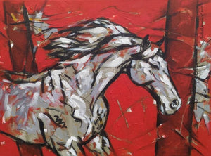 Animals acrylic painting titled 'Untitled 72', 15x20 inches, by artist Santosh Patil on Canvas