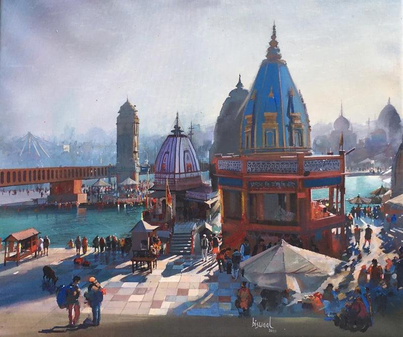 Religious acrylic painting titled 'Untitled 72', 30x36 inches, by artist Bijay Biswaal on Canvas