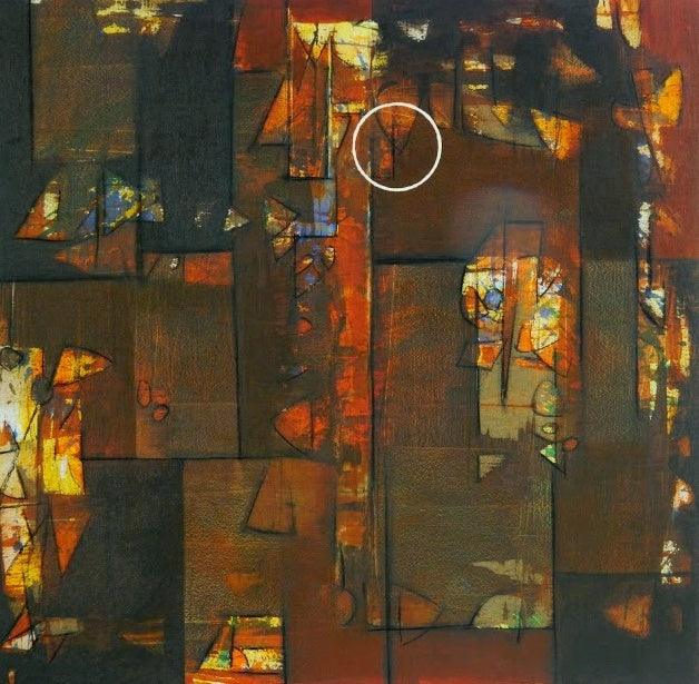 Abstract acrylic painting titled 'Untitled 8', 36x36 inches, by artist Stalin Joseph on Canvas