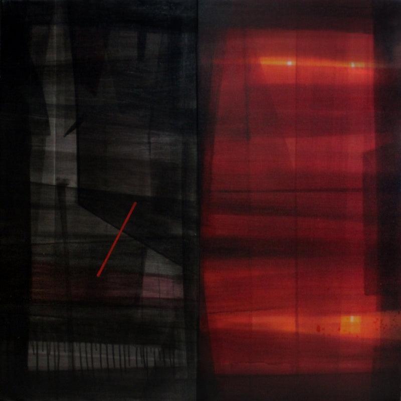 Abstract acrylic painting titled 'Untitled 8', 36x36 inches, by artist Mukhtar Kazi on Canvas