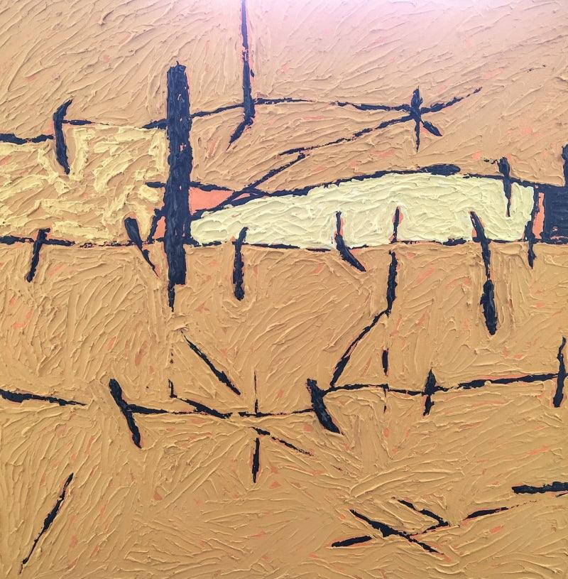 Abstract acrylic painting titled 'Untitled 8', 30x30 inches, by artist Sunny Malwatkar on Canvas