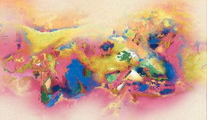 Abstract mixed media painting titled 'Untitled 8', 36x60 inches, by artist Sunil Balkawade on Canvas