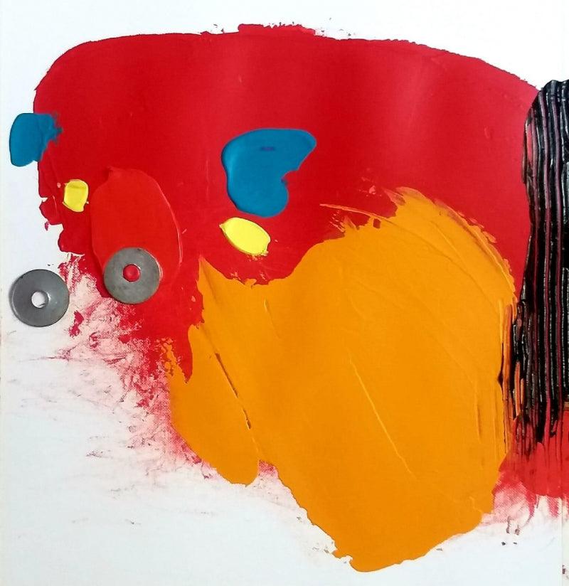 Abstract acrylic painting titled 'Untitled 8', 12x12 inches, by artist Ashvini Vidhate on Canvas