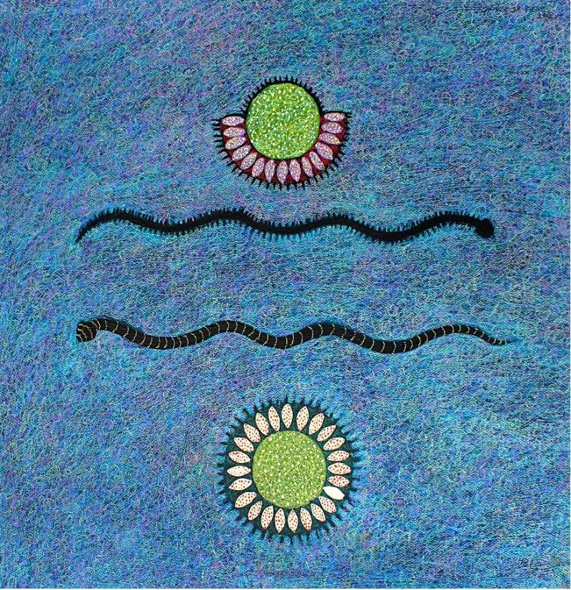 Erotic mixed media titled 'Untitled 8', 28x28 inches, by artist Sandeep Ghule on Paper