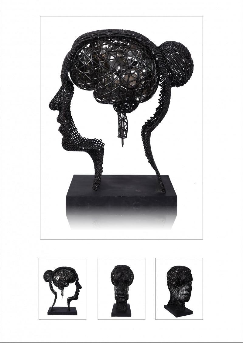 Figurative sculpture titled 'Untitled 8', 36x34x20 inches, by artist Prabhakar Singh on Iron,Stainless Steel