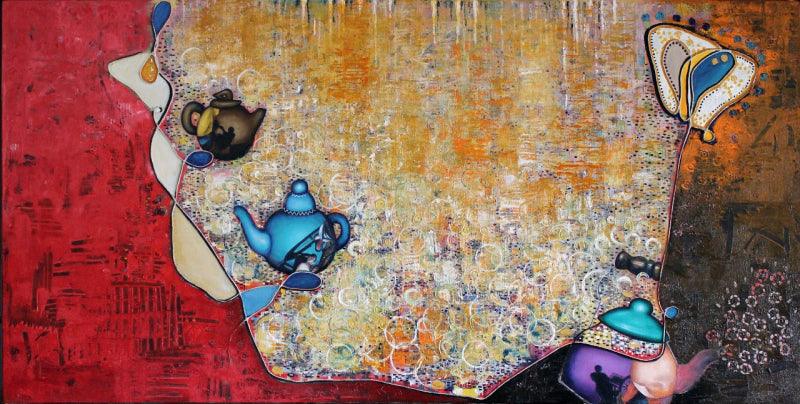 Still-life acrylic painting titled 'Untitled 8', 30x60 inches, by artist Sangeeta Singh on Canvas