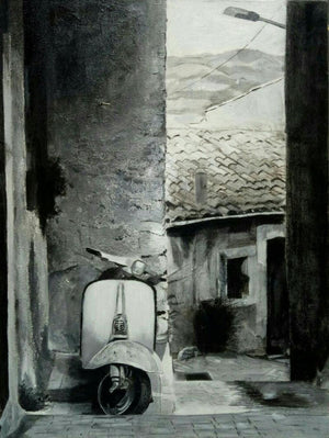 Landscape acrylic painting titled 'Untitled 8', 24x18 inches, by artist Rajashree Sutar on Canvas