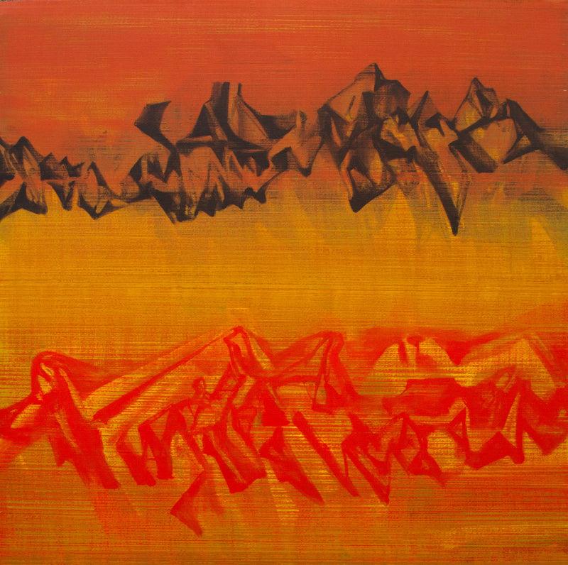 Abstract acrylic painting titled 'Untitled 8', 48x48 inches, by artist Chandan Bhowmick on Canvas