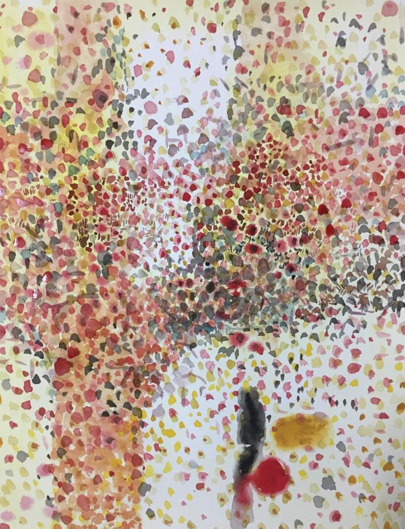 Abstract watercolor painting titled 'Untitled 8', 35x27 inches, by artist Bhanu Prakash on Paper