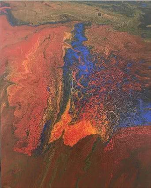 Abstract acrylic painting titled 'Untitled 8', 30x24 inches, by artist Kartikey Sharma on Canvas