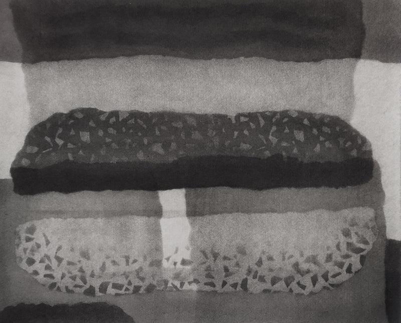 Abstract charcoal drawing titled 'Untitled 9', 11x14 inches, by artist Munish Sharma on Paper