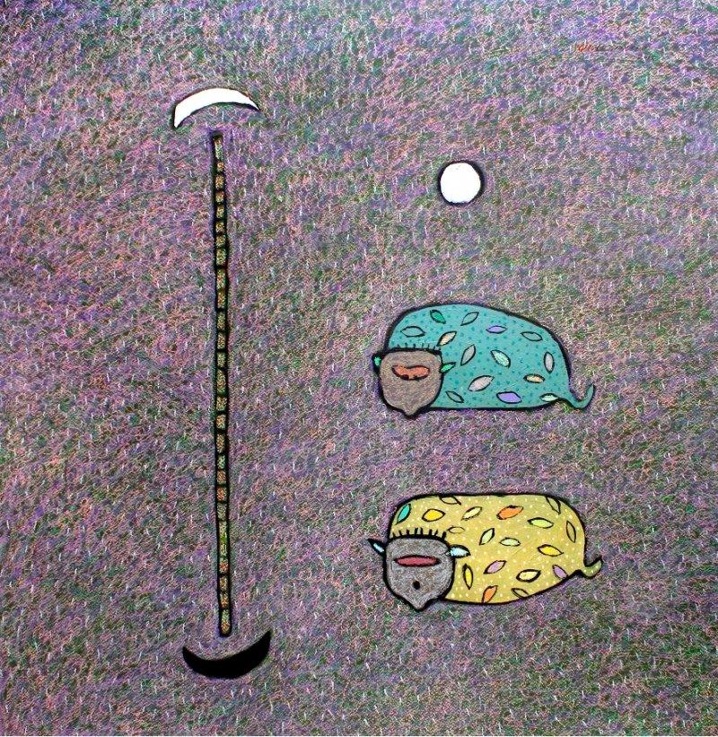 Erotic mixed media titled 'Untitled 9', 28x28 inches, by artist Sandeep Ghule on Paper