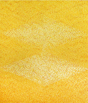 Untitled 9 (Golden Resonance) by Amit Kshirsagar, Original Oil Abstract Painting on Canvas, Large Vertical Wall Art