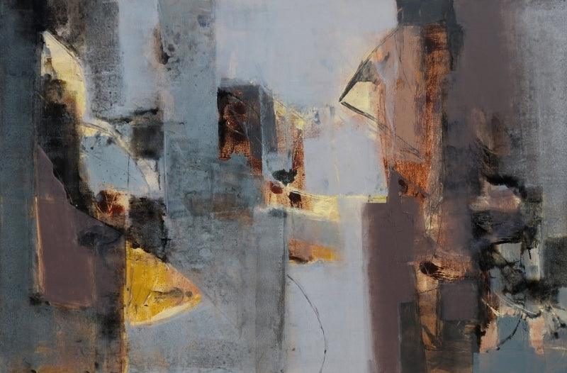 Abstract acrylic painting titled 'Untitled 9', 48x72 inches, by artist Umesh Patil on Canvas