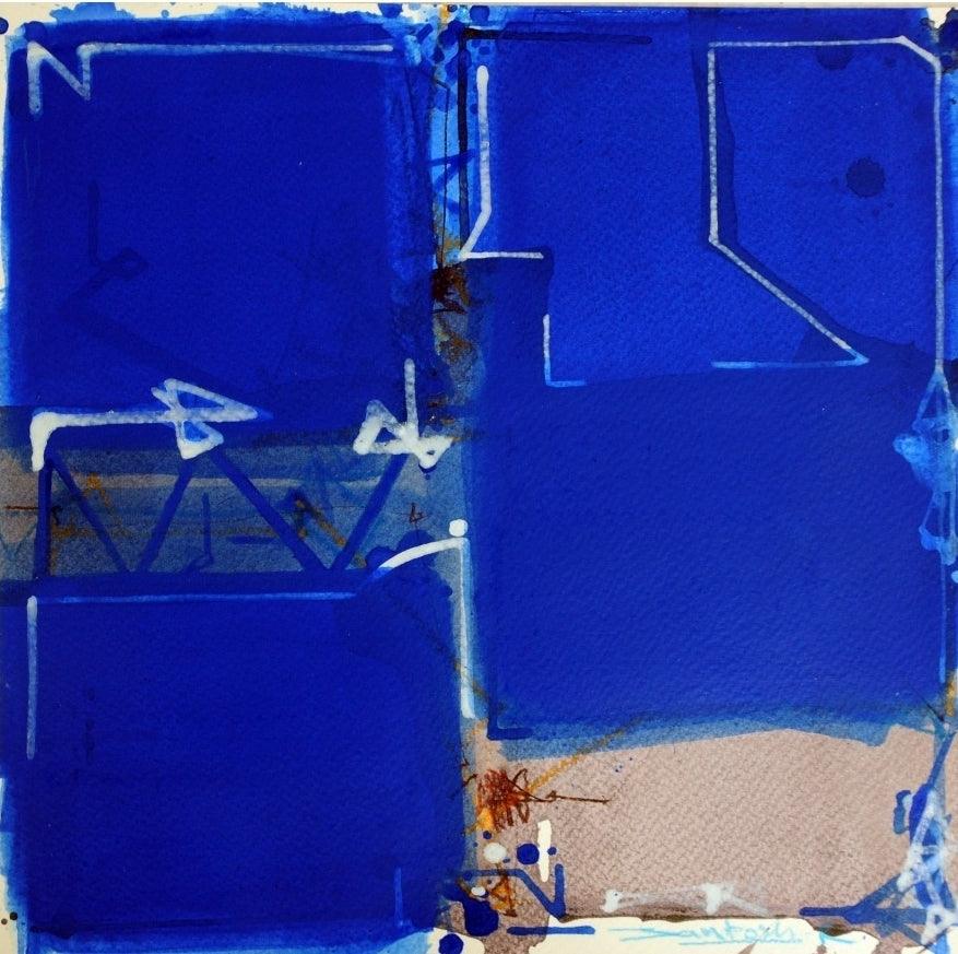 Abstract acrylic painting titled 'Untitled 9', 10x10 inches, by artist Santosh Rathod on Paper