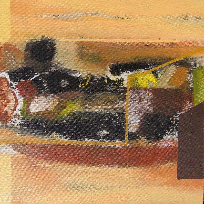 Abstract acrylic painting titled 'Untitled 9', 12x12 inches, by artist Somanth Adamane on Canvas