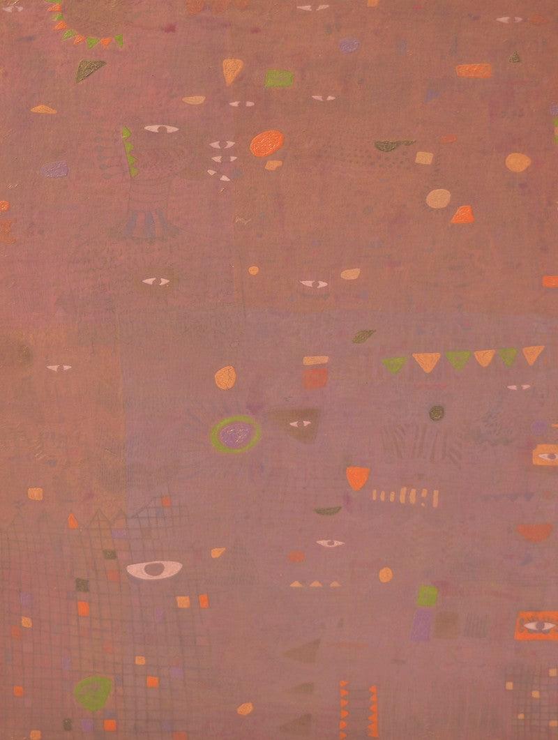 Abstract mixed media painting titled 'Untitled 9', 48x30 inches, by artist Yashvant Singh on Canvas