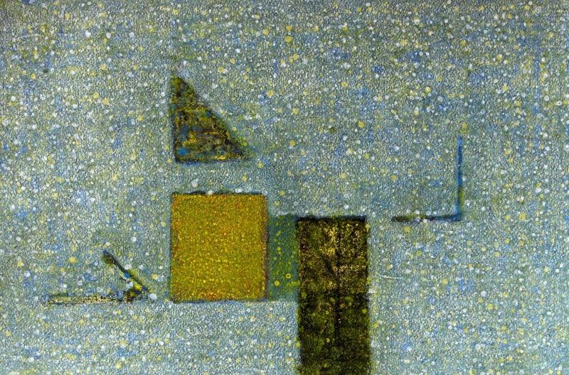 Abstract acrylic painting titled 'Untitled 9', 16x22 inches, by artist Ganesh Chavan on Paper