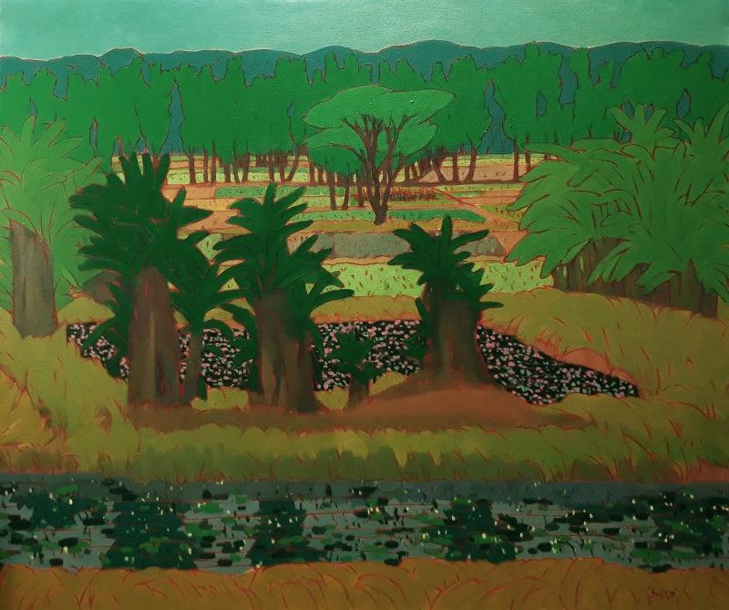 Nature acrylic painting titled 'Untitled 9', 30x36 inches, by artist Sujit Das on Canvas