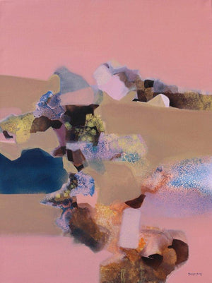 Abstract acrylic painting titled 'Untitled', 48x36 inches, by artist Ravindra Parkhi on Canvas