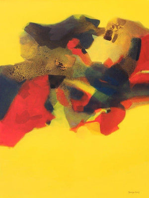 Abstract acrylic painting titled 'Untitled', 48x36 inches, by artist Ravindra Parkhi on Canvas