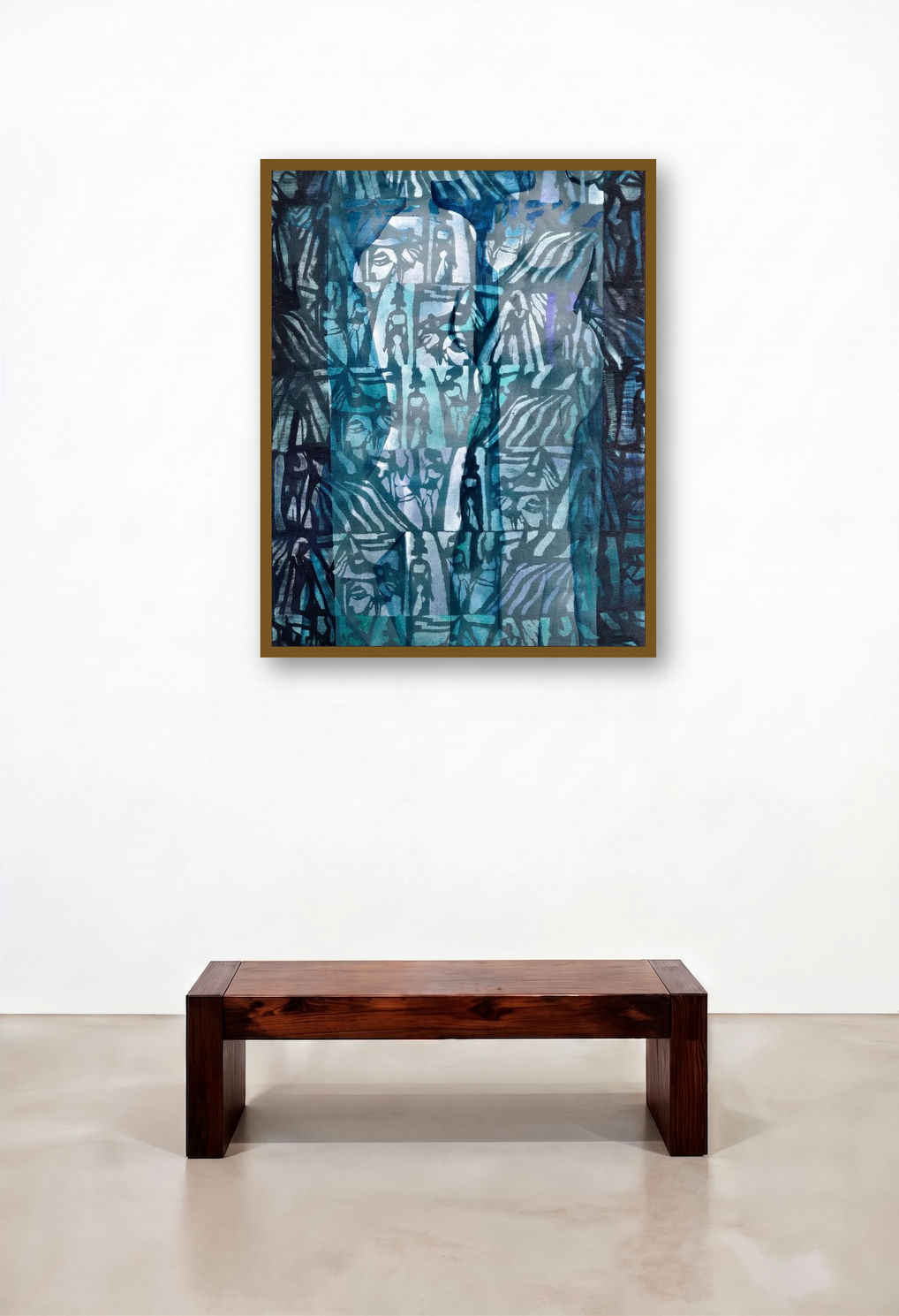 Untitled (Abstract Figures in Blue)