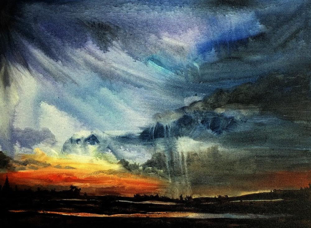 Landscape watercolor painting titled 'Untitled', 18x24 inches, by artist Ramdas Thorat on Paper