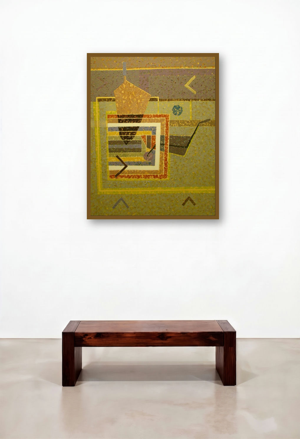 Untitled (Earthen Echoes: A Geometric Landscape in Muted Tones)