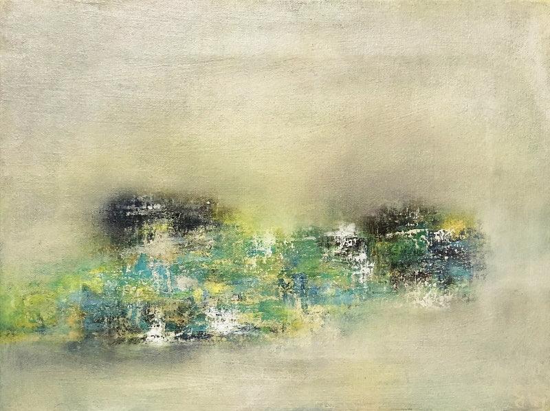 Abstract oil painting titled 'Untitled', 12x16 inches, by artist Goutam Mukherjee on Canvas