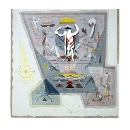 Abstract acrylic painting titled 'Untitled', 24x24 inches, by artist Mahesh Pal Gobra on Canvas