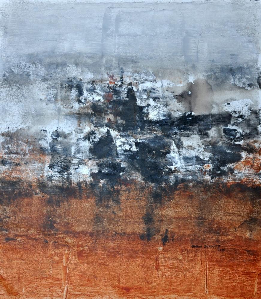 Abstract acrylic painting titled 'Untitled', 30x24 inches, by artist Balasaheb Abhang on Canvas