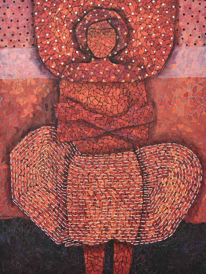 Figurative oil painting titled 'Untitled', 48x36 inches, by artist Pravin Randive on Canvas