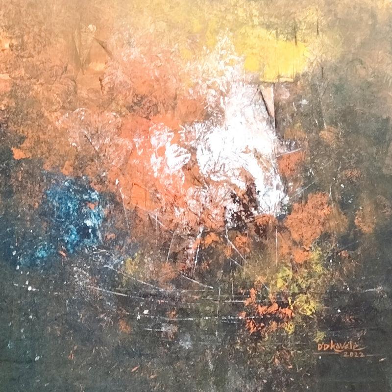 Abstract acrylic painting titled 'Untitled', 24x24 inches, by artist Dnyaneshwar Dhavale on Canvas