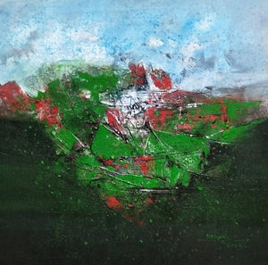 Abstract acrylic painting titled 'Untitled', 36x36 inches, by artist Dnyaneshwar Dhavale on Acrylic on Canvas