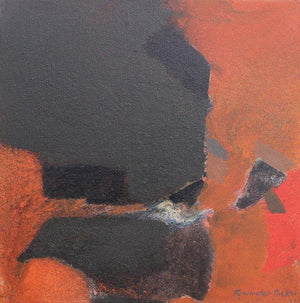 Untitled (Shadow Play) by Ravindra Parkhi, Original Acrylic Abstract Painting on Canvas, X-Small Square Wall Art