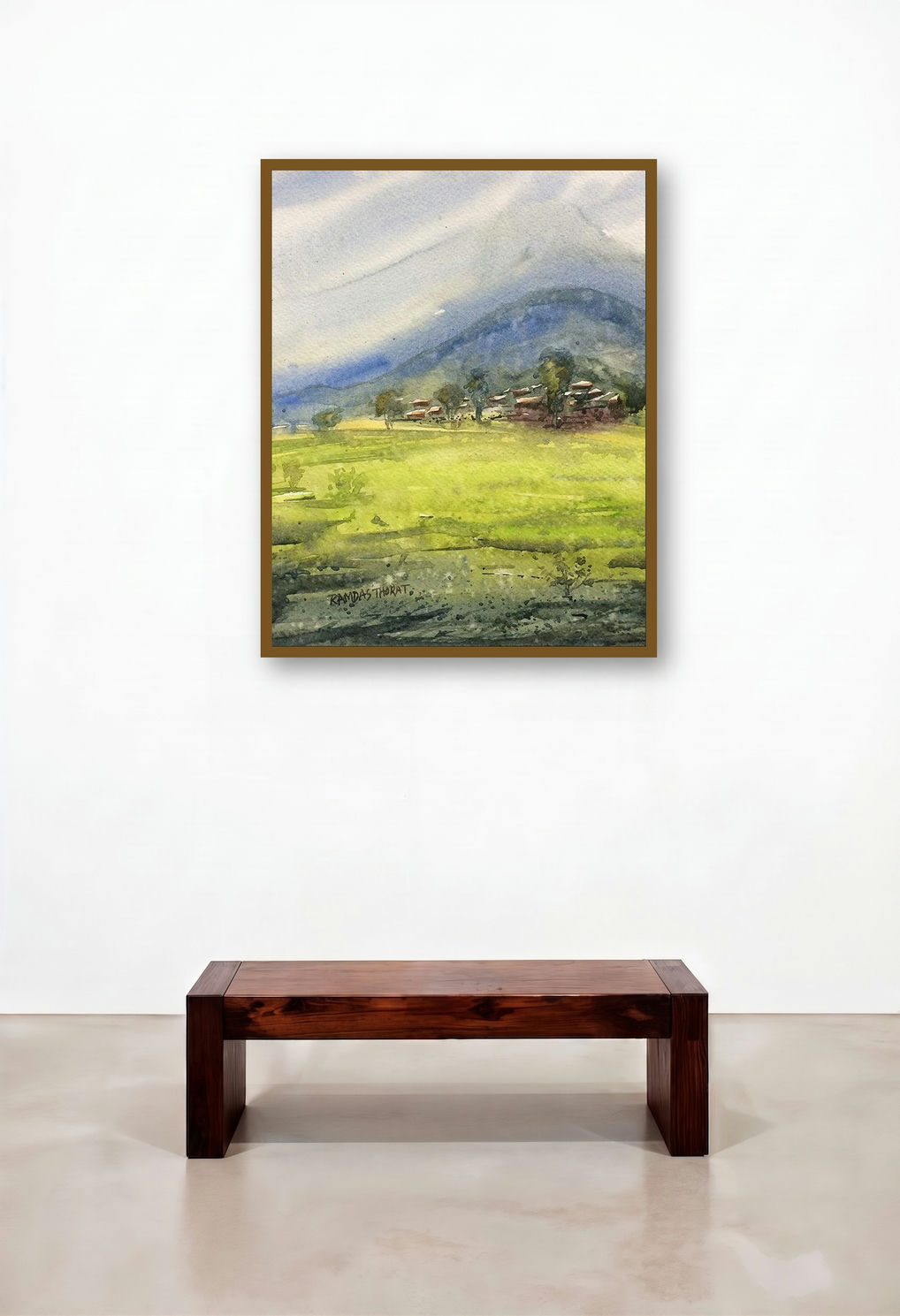 Untitled (Village with Mountain View)