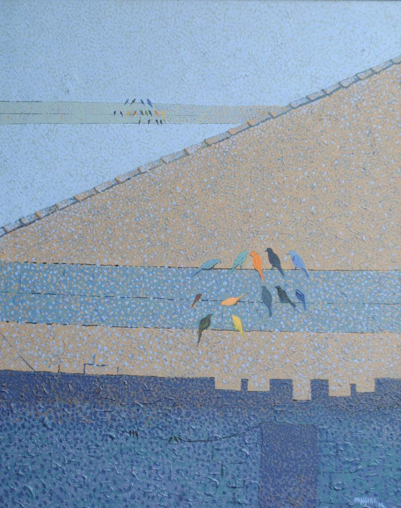 Landscape acrylic painting titled 'Untitled', 30x24 inches, by artist Mansing Jadhav on Canvas