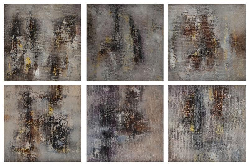 Abstract oil painting titled 'Untitled', 9x13 inches, by artist Goutam Mukherjee on Canvas