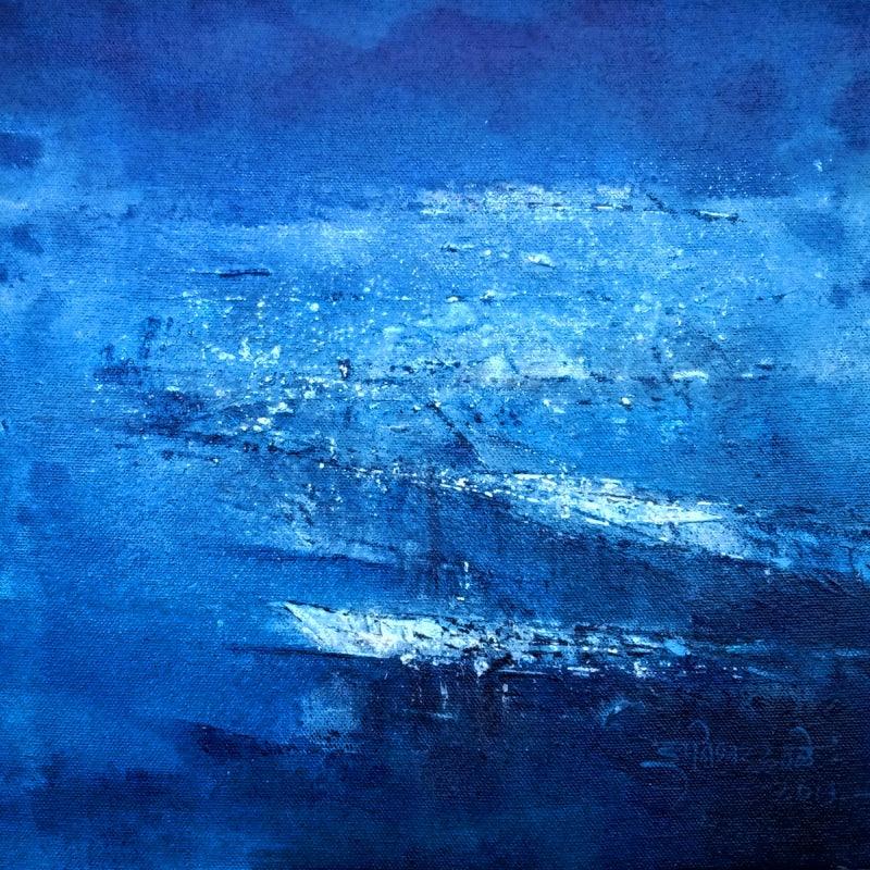 Abstract acrylic painting titled 'Untitled', 12x12 inches, by artist Dnyaneshwar Dhavale on Canvas