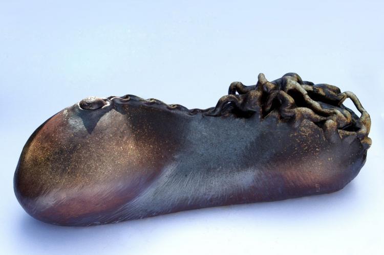 Abstract sculpture titled 'Untitled', 17x7x7 inches, by artist Neeraj Ahirwar on stoneware