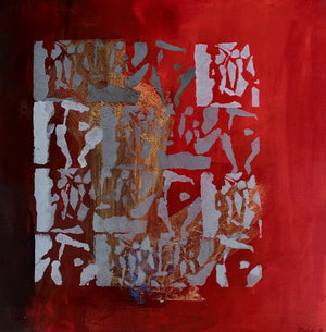 Abstract acrylic painting titled 'Untitled', 24x24 inches, by artist Zalak Bheda on Canvas